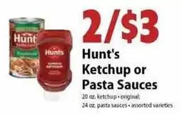 Festival Foods Hunt's Ketchup or Pasta Sauces offer