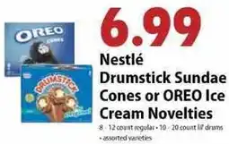 Festival Foods Nestlé Drumstick Sundae Cones or OREO Ice Cream Novelties offer