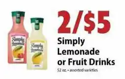 Festival Foods Simply Lemonade or Fruit Drinks offer
