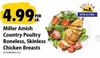 Miller Amish Country Poultry Boneless, Skinless Chicken Breasts