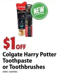 Festival Foods Colgate Harry Potter Toothpaste or Toothbrushes offer