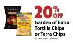 Festival Foods Garden of Eatin' Tortilla Chips or Terra Chips offer