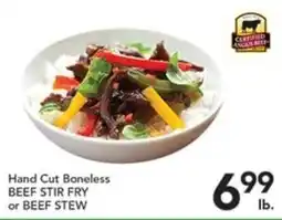 Pete's Fresh Market Hand Cut Boneless Beef Stir Fry or Beef Stew offer