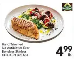 Pete's Fresh Market Harvestland hand trimmed no antibiotics ever boneless skinless chicken breast offer