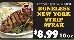 Sullivan's Foods Certified Angus Beef brand boneless new york strip steak offer