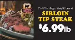 Sullivan's Foods Certified Angus Beef brand sirloin tip steak offer