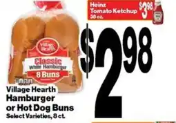 Super Saver Village Hearth Hamburger or Hot Dog Buns offer