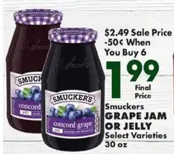 Sullivan's Foods Smuckers grape jam or jelly offer