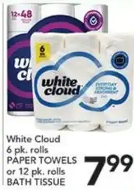 Pete's Fresh Market White Cloud paper towels or bath tissue offer