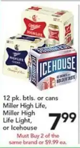 Pete's Fresh Market Miller High Life, Miller High Light, or Icehouse offer