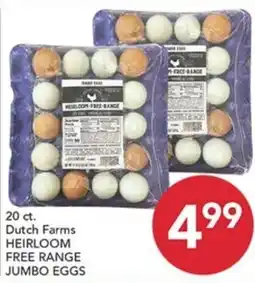 Pete's Fresh Market Dutch Farms Heirloom Free Range Jumbo Eggs offer