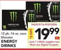 Pete's Fresh Market Monster energy drinks offer