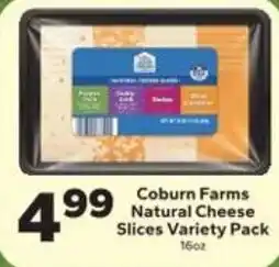 Save a Lot Coburn Farms Natural Cheese Slices Variety Pack offer