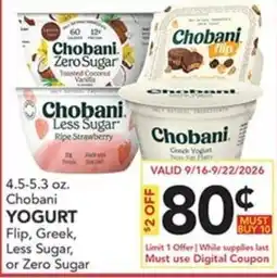 Pete's Fresh Market Chobani Yogurt offer