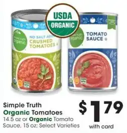 QFC Simple Truth Organic Tomatoes offer