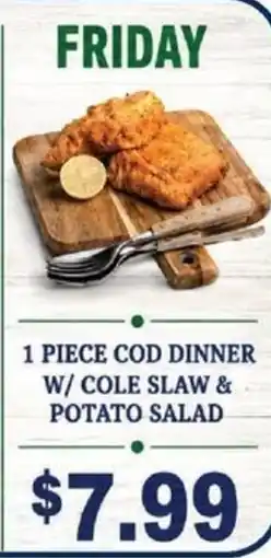 Sullivan's Foods 1 piece cod dinner offer