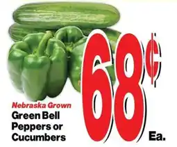 Super Saver Nebraska Grown Green Bell Peppers or Cucumbers offer