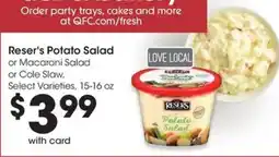 QFC Reser's Potato Salad or Macaroni Salad or Cole Slaw offer