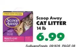 Sullivan's Foods Scoop Away cat litter offer