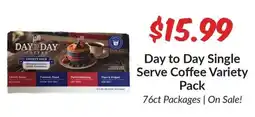 Woodman's Day to Day Single Serve Coffee Variety Pack offer