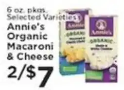 Pioneer Supermarkets Annie's Organic Macaroni & Cheese offer