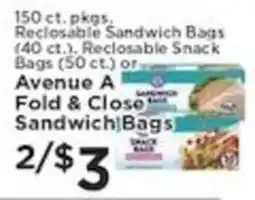 Pioneer Supermarkets Avenue A Fold & Close Sandwich Bags offer