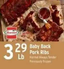 Brookshire's Hormel baby back pork ribs offer