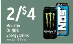 Brookshire's Monster Or NOS Energy Drink offer