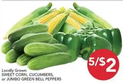 Pete's Fresh Market Locally Grown Sweet Corn, Cucumbers, or Jumbo Green Bell Peppers offer