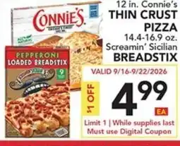 Pete's Fresh Market Connie's thin crust pizza offer