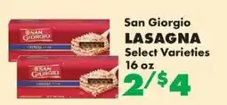 Sullivan's Foods San Giorgio lasagna offer
