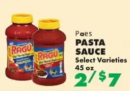 Sullivan's Foods Ragu pasta sauce offer