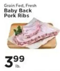 Pioneer Supermarkets Grain Fed, Fresh Baby Back Pork Ribs offer