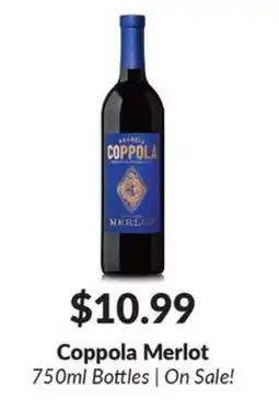 Woodman's Coppola Merlot offer