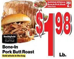 Super Saver Smithfield bone-in pork butt roast offer