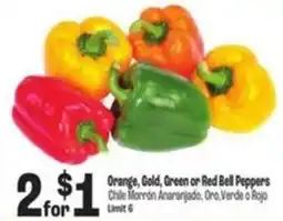 Food City Orange, Gold, Green or Red Bell Peppers offer