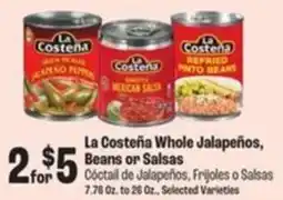 Food City La Costeña Whole Jalapeños, Beans or Salsas offer