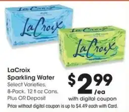 QFC LaCroix Sparkling Water offer