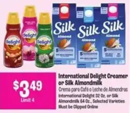 Food City International Delight Creamer or Silk Almondmilk offer