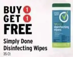 Brookshire's Simply Done Disinfecting Wipes offer