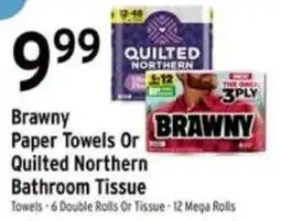 Brookshire's Brawny Paper Towels Or Quilted Northern Bathroom Tissue offer