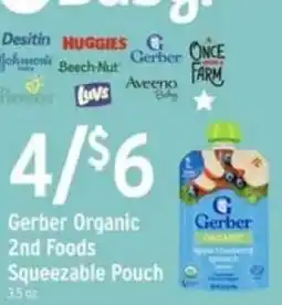 Brookshire's Gerber Organic 2nd Foods Squeezable Pouch offer