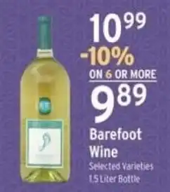 Brookshire's Barefoot Wine offer