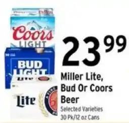 Brookshire's Miller Lite, Bud Or Coors Beer offer