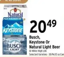 Brookshire's Busch, Keystone Or Natural Light Beer offer