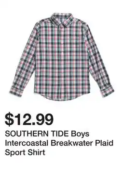 Marshalls SOUTHERN TIDE Boys Intercoastal Breakwater Plaid Sport Shirt offer