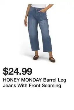 Marshalls HONEY MONDAY Barrel Leg Jeans With Front Seaming offer