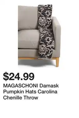 Marshalls MAGASCHONI Damask Pumpkin Hats Carolina Chenille Throw offer