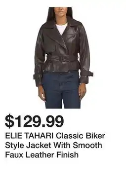 Marshalls ELIE TAHARI Classic Biker Style Jacket With Smooth Faux Leather Finish offer