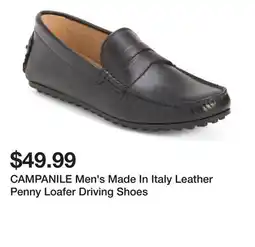 Marshalls CAMPANILE Men's Made In Italy Leather Penny Loafer Driving Shoes offer